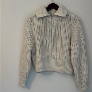 H&M Cozy Cream Knit Crop Sweater size Large